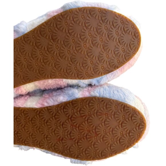 UGG W FLUFF YEAH SLIDE Slippers Cali Collage Women's 6 Pink Blue White Stripe - Picture 10 of 11